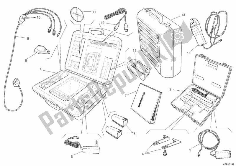 Alle onderdelen voor de Controleer Instrument Mathese van de Ducati Multistrada 620 USA 2006
